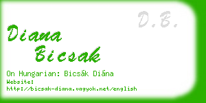 diana bicsak business card